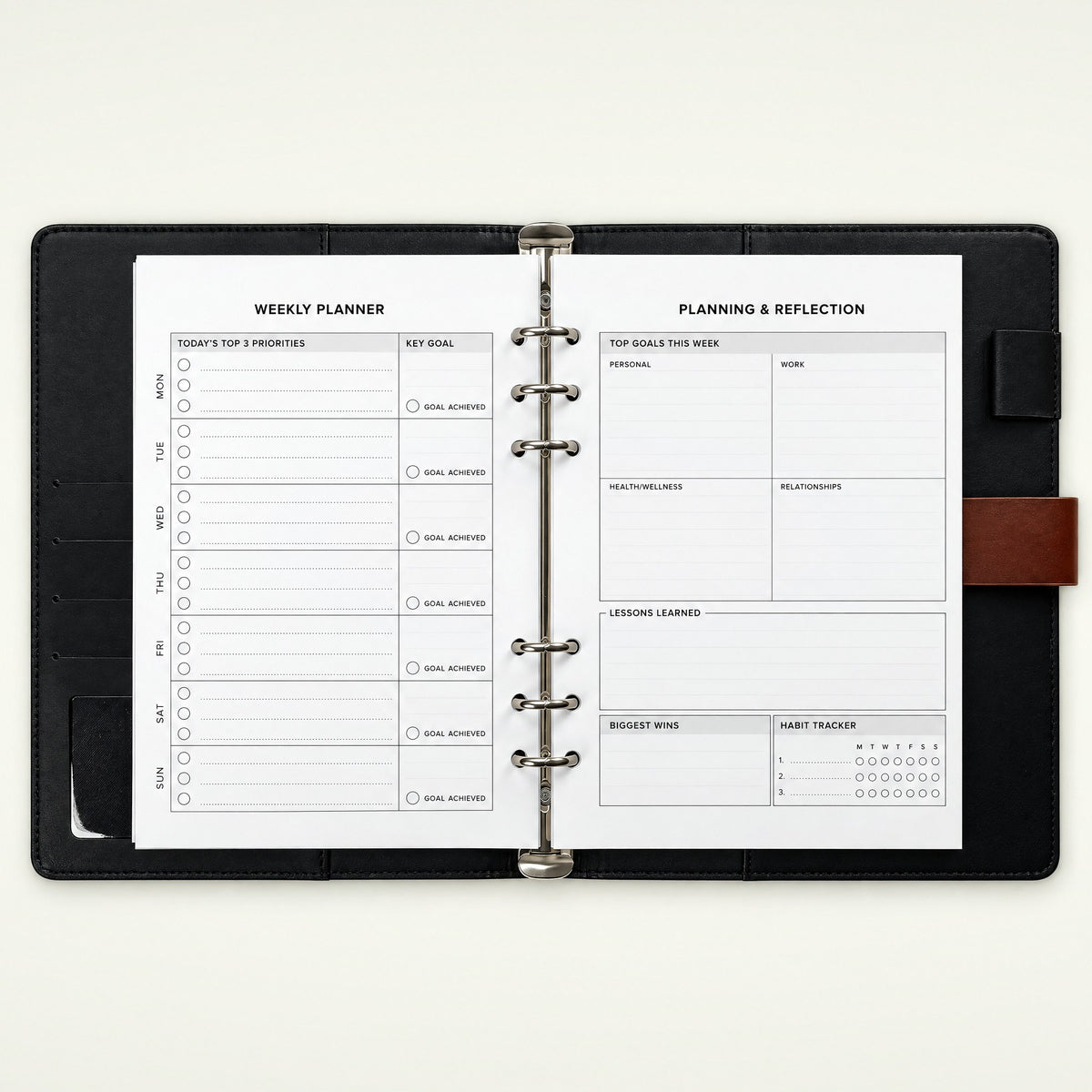 Infinote Executive Series AI Planner Smart Notebook – Tan Brown, planner pages