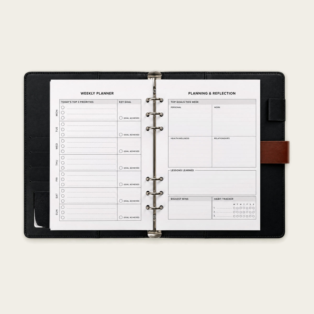 Infinote Executive Series AI Planner Smart Notebook – Tan Brown, planner pages 2
