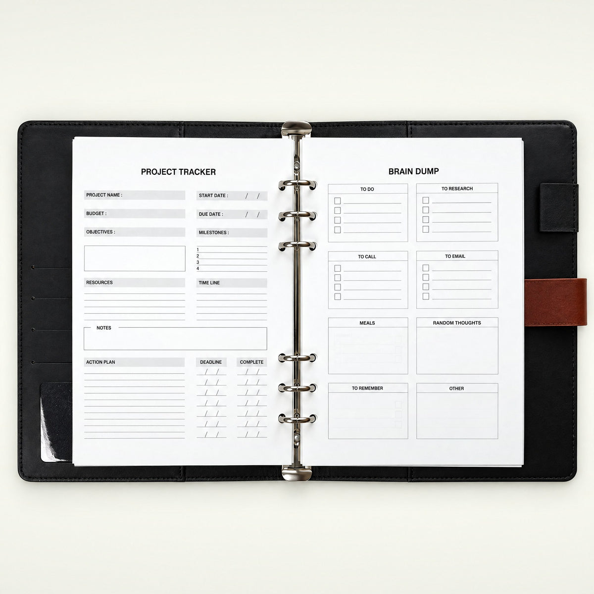 Infinote Executive Series AI Planner Smart Notebook – Tan Brown, planner pages