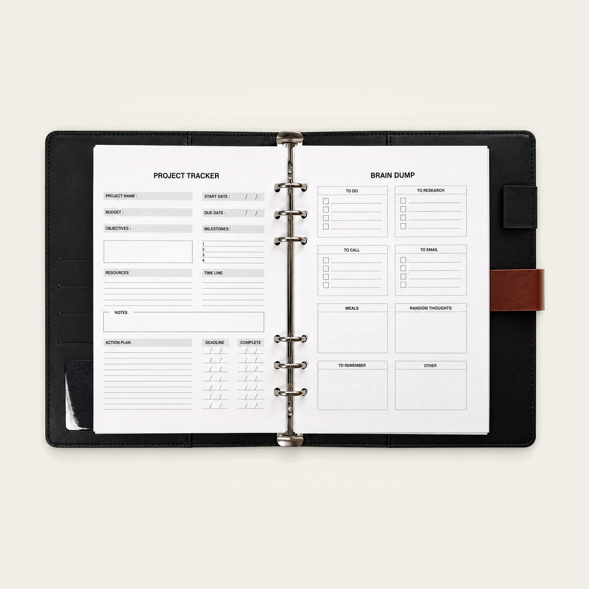 Infinote Executive Series AI Planner Smart Notebook – Tan Brown, planner pages 3