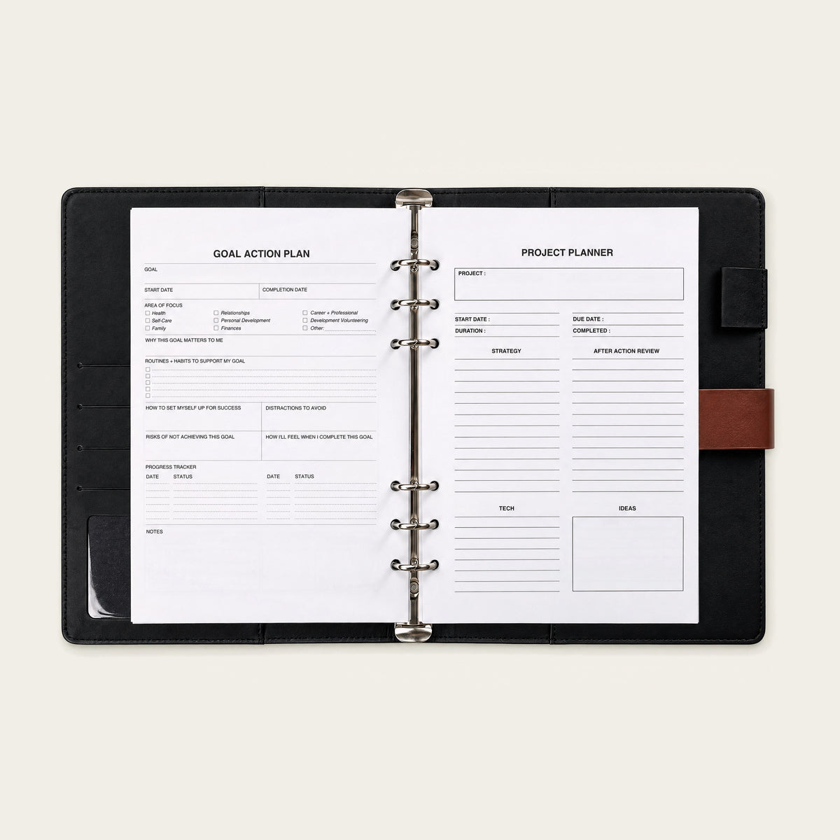 Infinote Executive Series AI Planner Smart Notebook – Tan Brown, planner pages 4