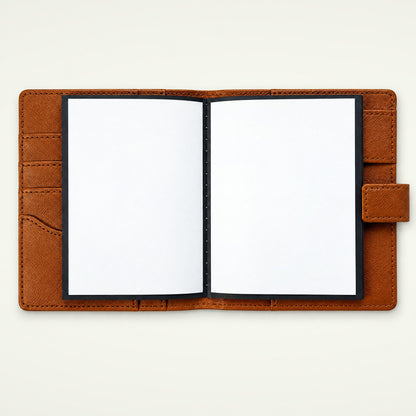 Infinote Field Journal Reusable Stone Paper AI Smart Notebook – Amber, open, blank pages