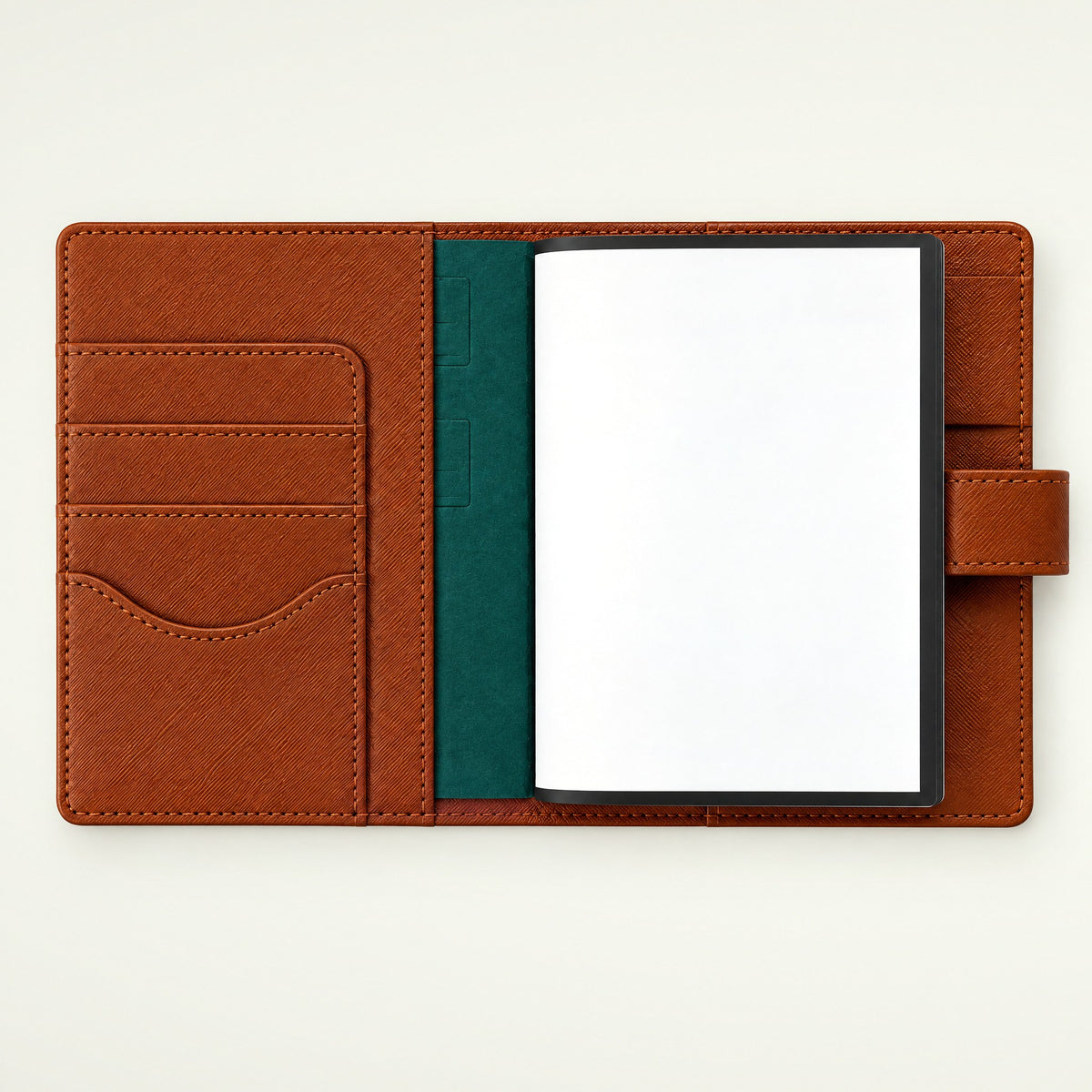 Infinote Field Journal Reusable Stone Paper AI Smart Notebook – Brown, open, card pockets