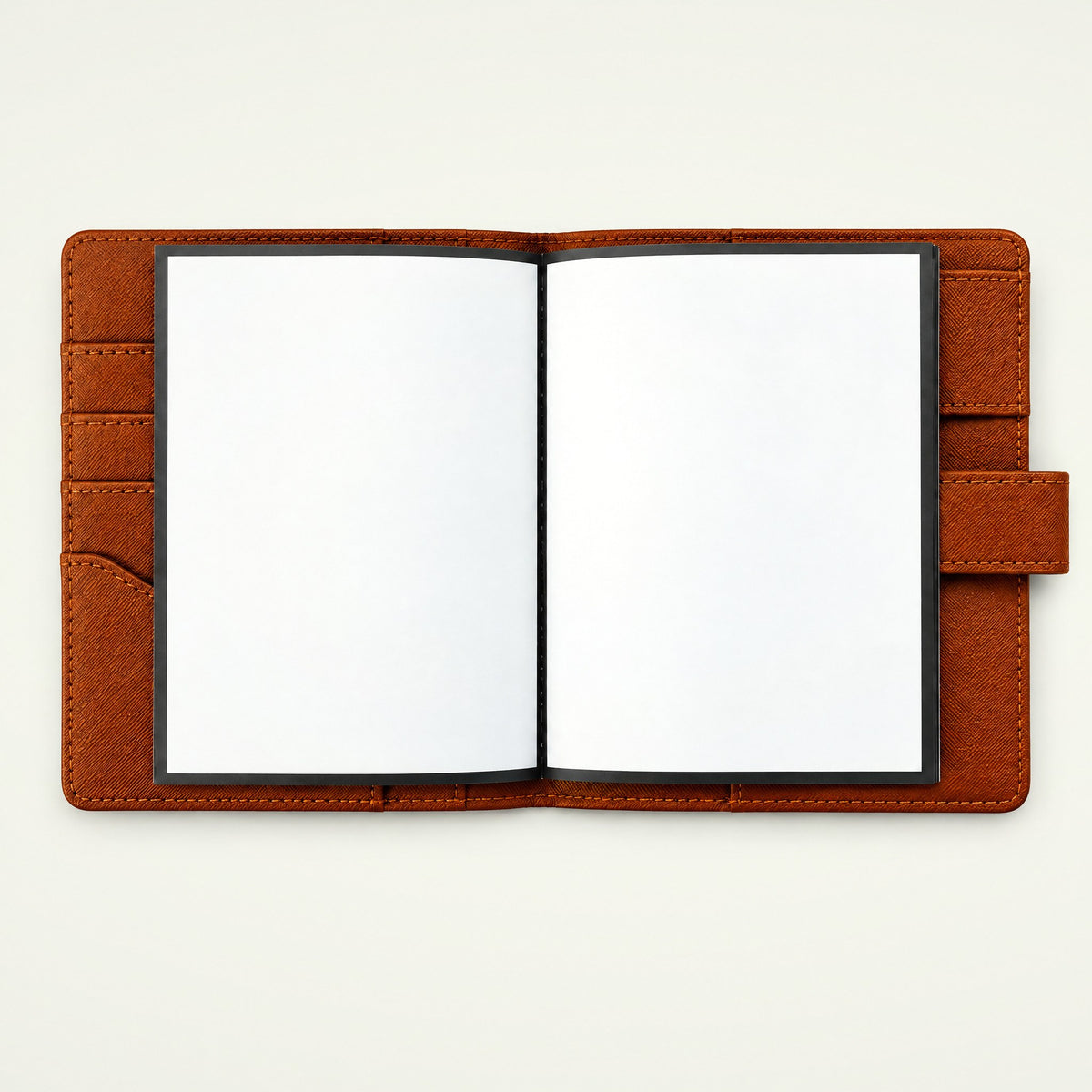 Infinote Field Journal Reusable Stone Paper AI Smart Notebook – Brown, open, blank pages