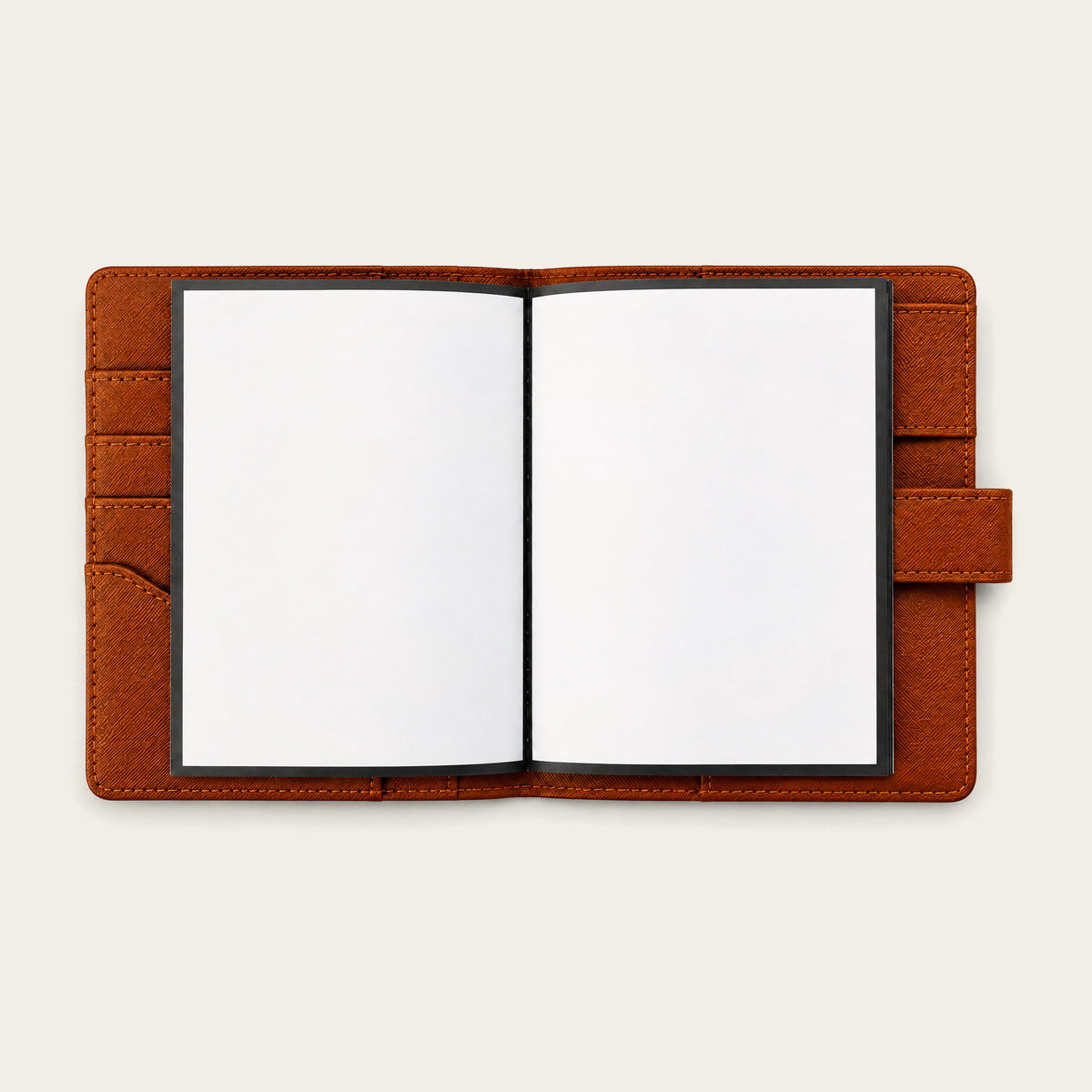 Infinote Field Journal Reusable Stone Paper AI Smart Notebook – Brown, open blank pages