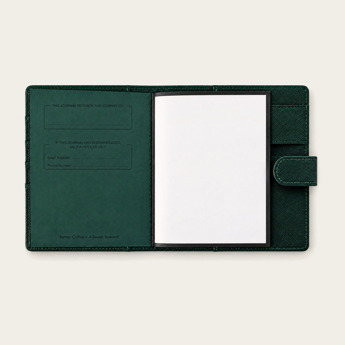 Infinote Field Journal Reusable Stone Paper AI Smart Notebook – Dark Green, open notebook page