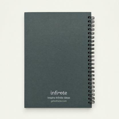 Infinote Happiness Planner – Monogram, letter K, back view