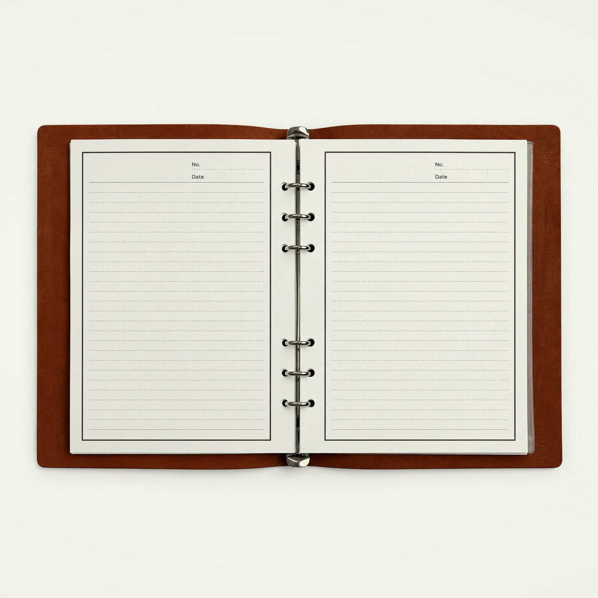 Infinote Hustle Reusable EverWrite Planner – Tan Brown, open, ruled pages