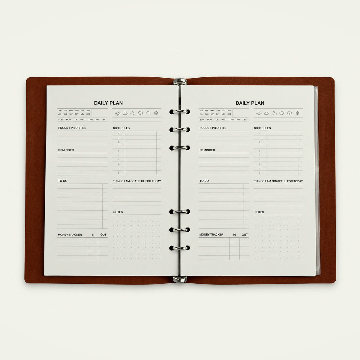 Infinote Hustle Reusable EverWrite Planner – Tan Brown, planner pages
