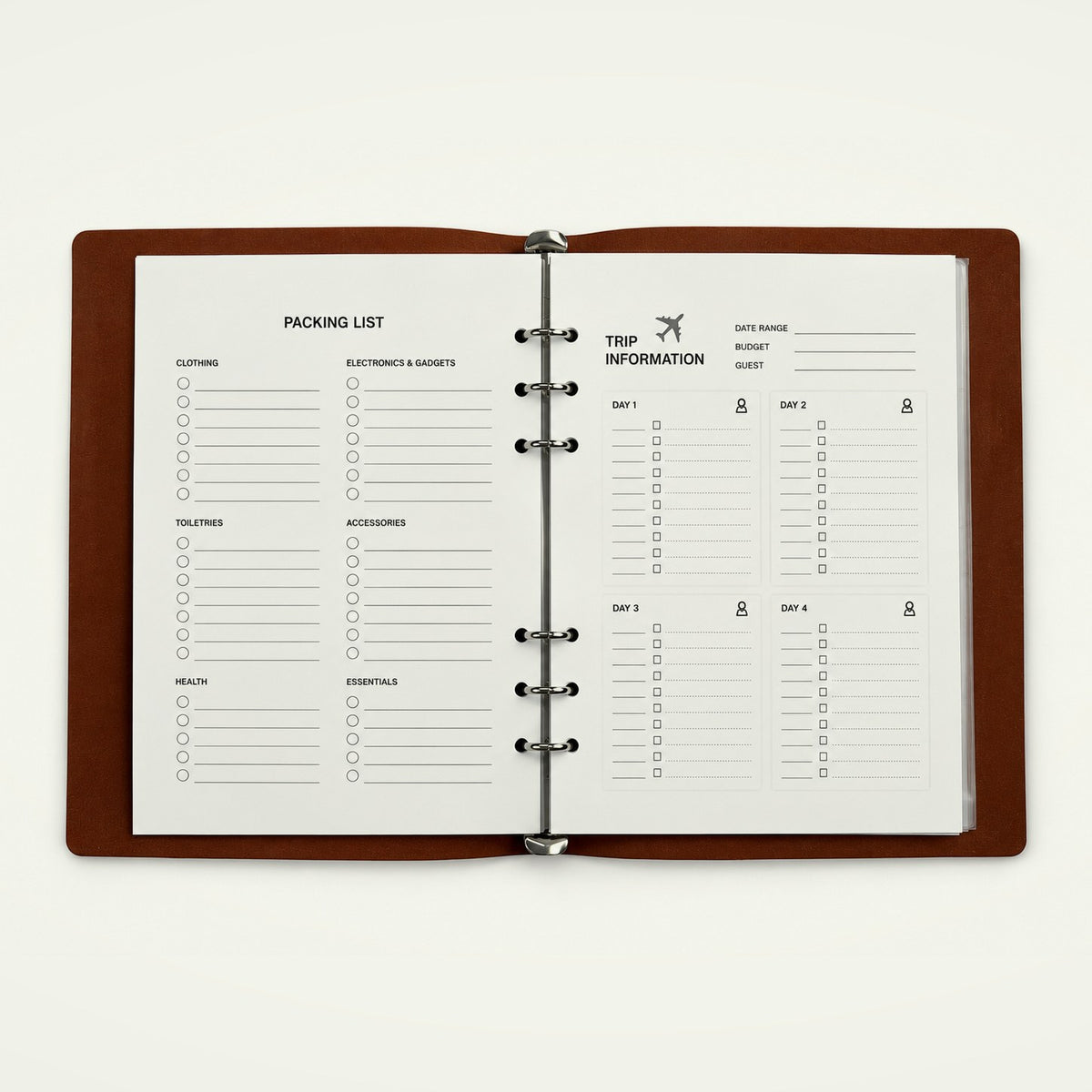 Infinote Hustle Reusable EverWrite Planner – Tan Brown, planner pages