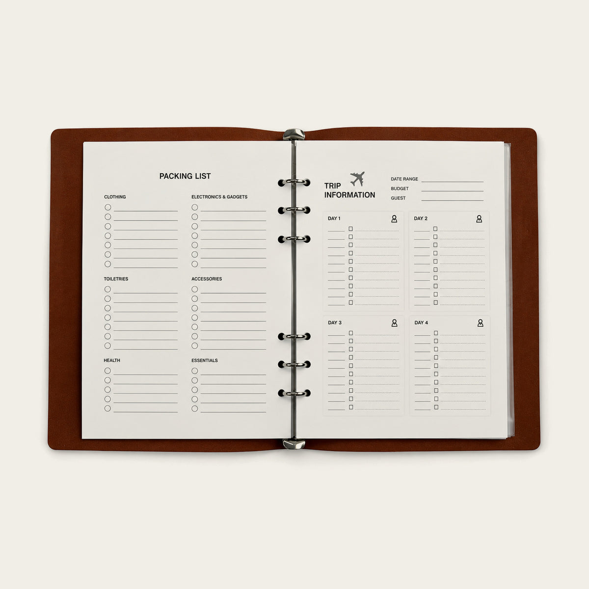 Infinote Hustle Reusable EverWrite Planner – Tan Brown, planner pages 2