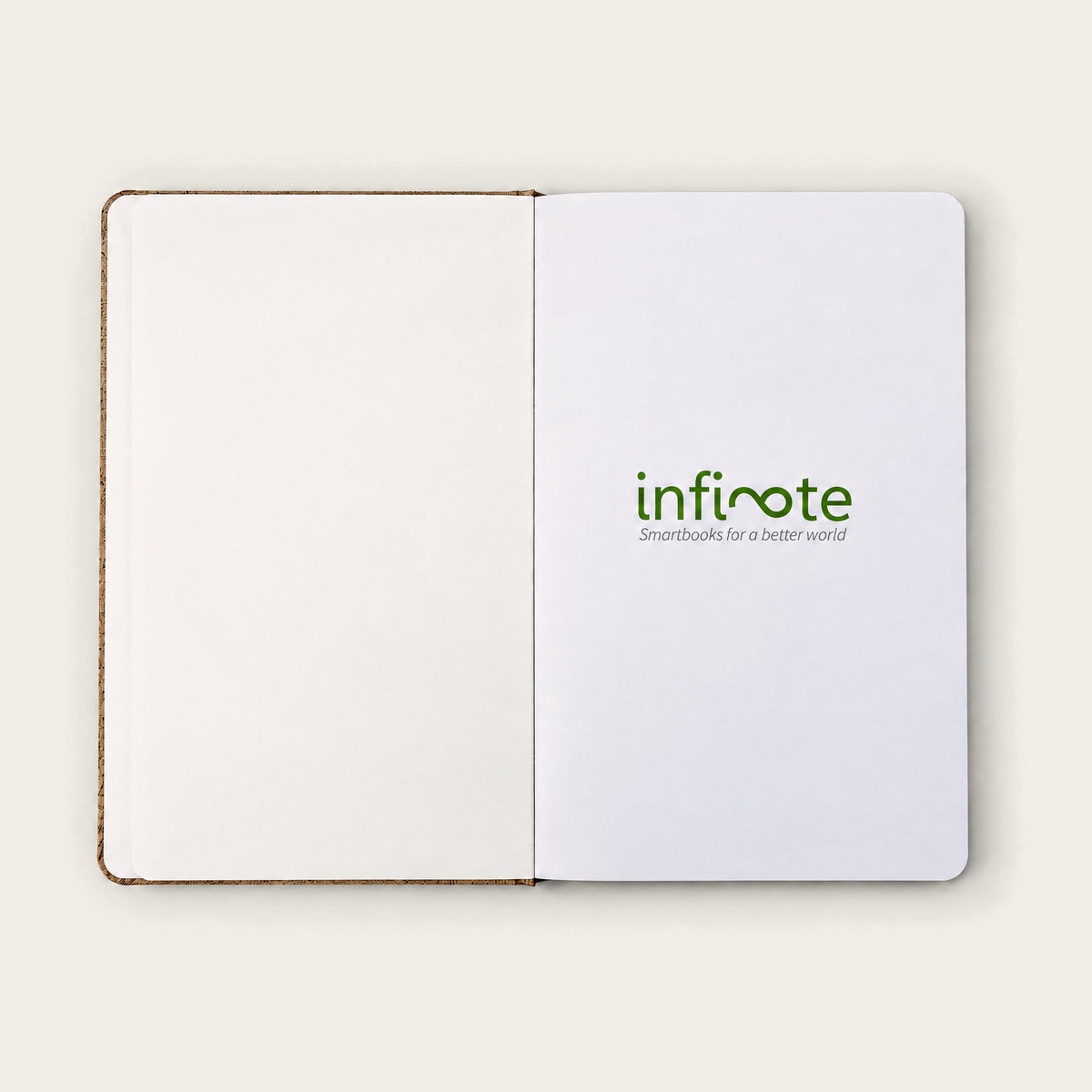 Infinote Nature Series Natural Cork AI Smart Notebook – Chestnut Band, branding page