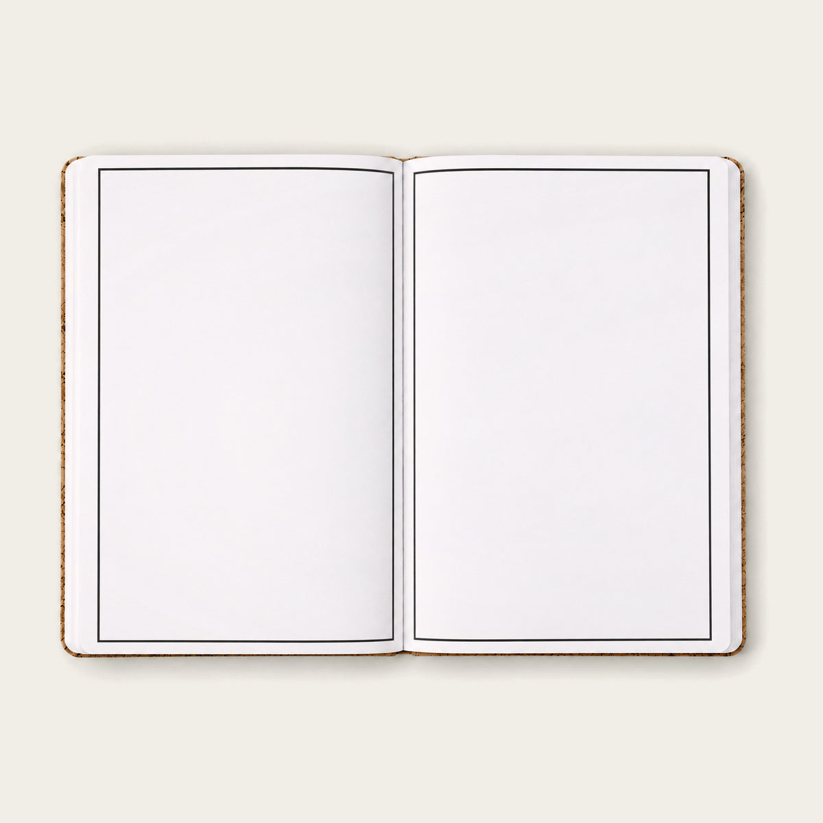 Infinote Nature Series Natural Cork AI Smart Notebook – Chestnut Band, open blank pages