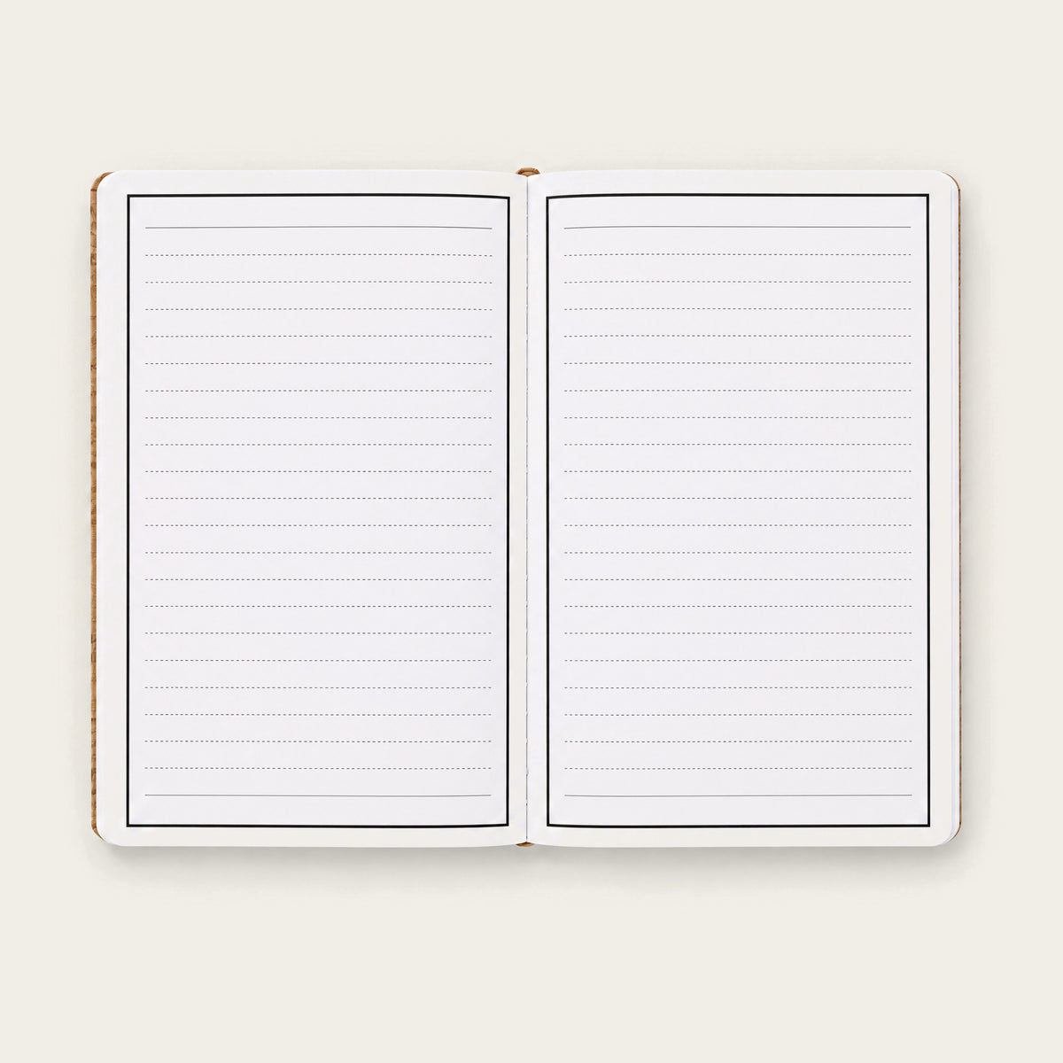 Infinote Nature Series Natural Cork AI Smart Notebook – Chestnut Band, open ruled and blank pages