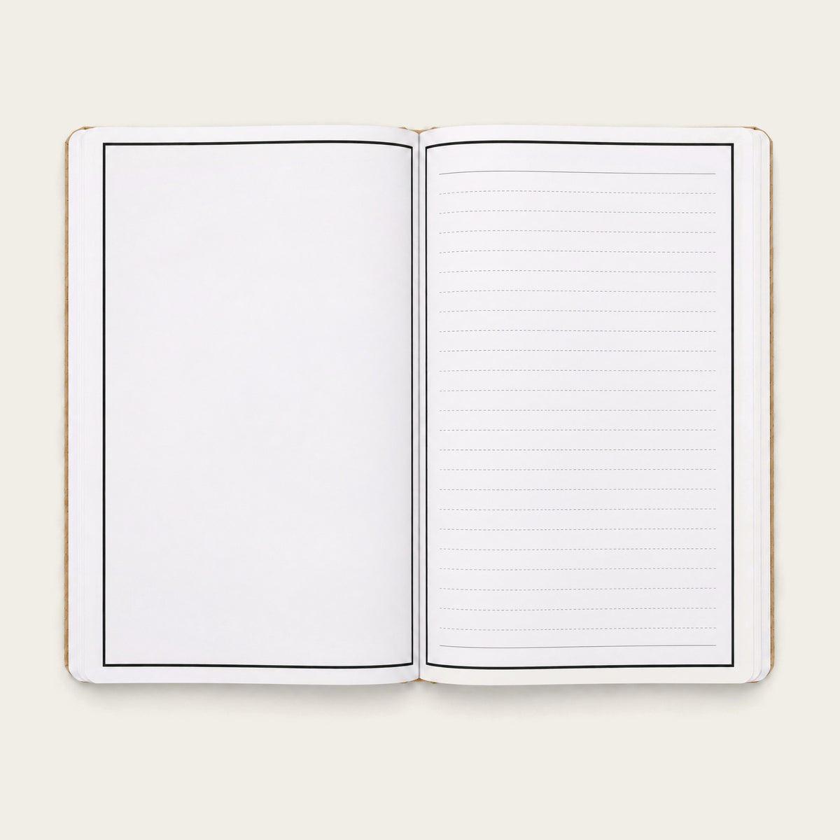 Infinote Nature Series Natural Cork AI Smart Notebook – Chestnut Band, open ruled pages