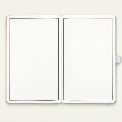 Infinote Nature Series Natural Cork AI Smart Notebook – Ivory Band, open, blank pages
