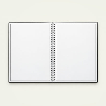 Infinote Original Series A4 Reusable EverWrite Notebook – Black, open, blank pages