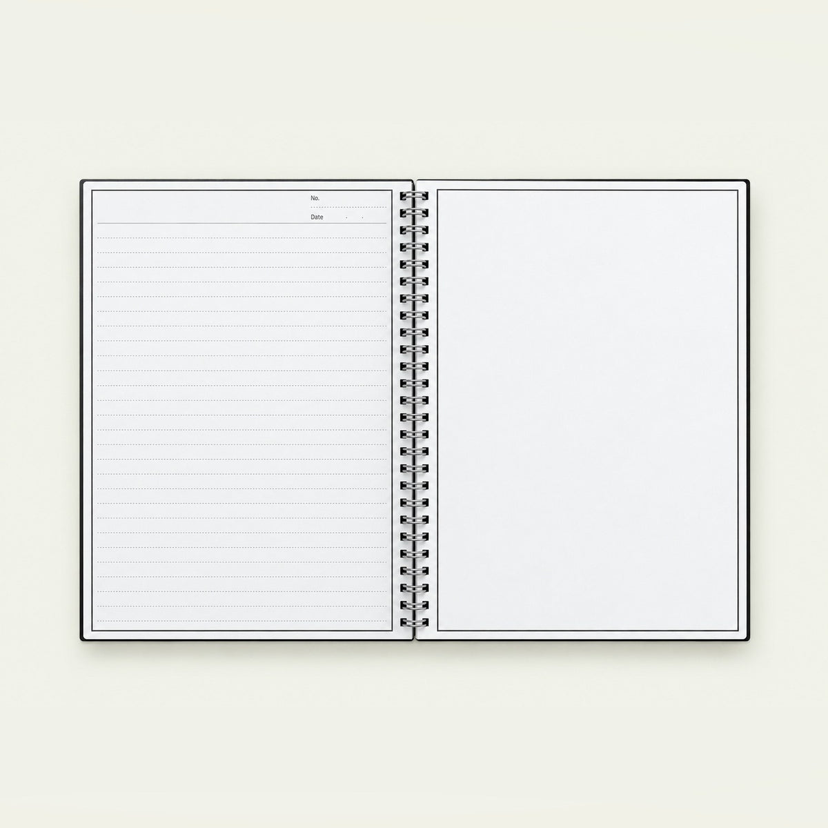 Infinote Original Series A4 Reusable EverWrite Notebook – Black, open, ruled and blank pages