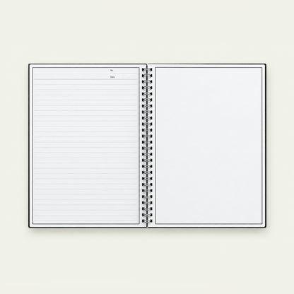 Infinote Original Series A4 Reusable EverWrite Notebook – Black, open, ruled and blank pages