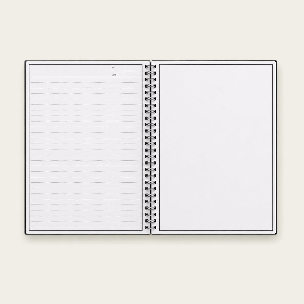 Infinote Original Series A4 Reusable EverWrite Notebook – Black, open ruled and blank pages