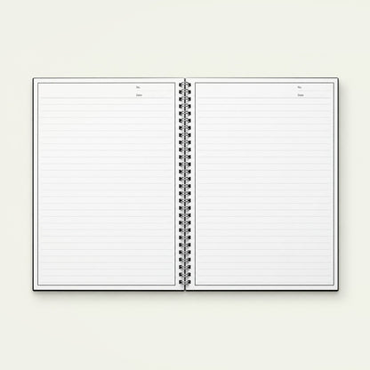 Infinote Original Series A4 Reusable EverWrite Notebook – Black, open, ruled pages