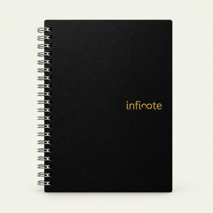 Infinote Original Series A5 Reusable EverWrite Notebook – Black, front view