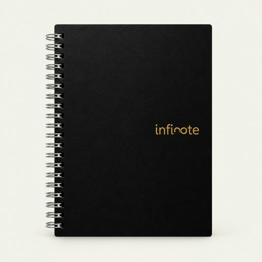 Infinote Original Series A5 Reusable EverWrite Notebook – Black, front view