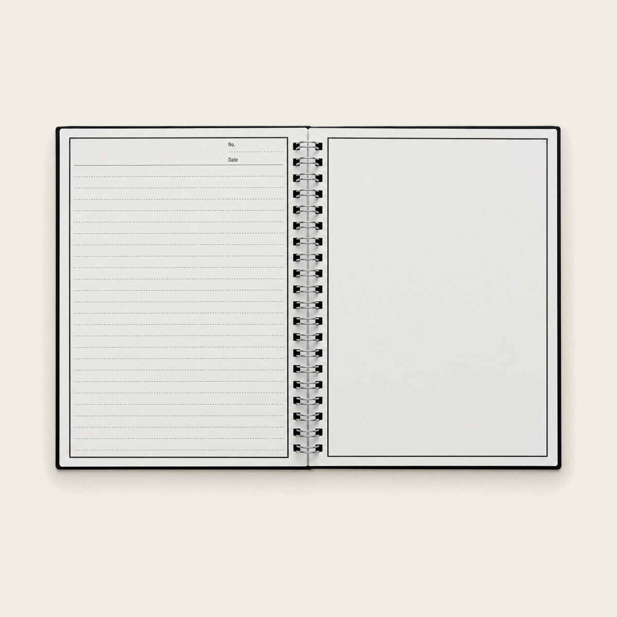 Infinote Original Series A5 Reusable EverWrite Notebook – Black, open ruled and blank pages