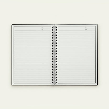 Infinote Original Series A5 Reusable EverWrite Notebook – Black, open, ruled pages