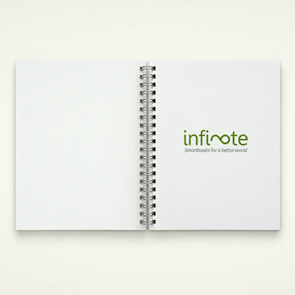 Infinote Original Series A5 Reusable EverWrite Notebook – White, branding page