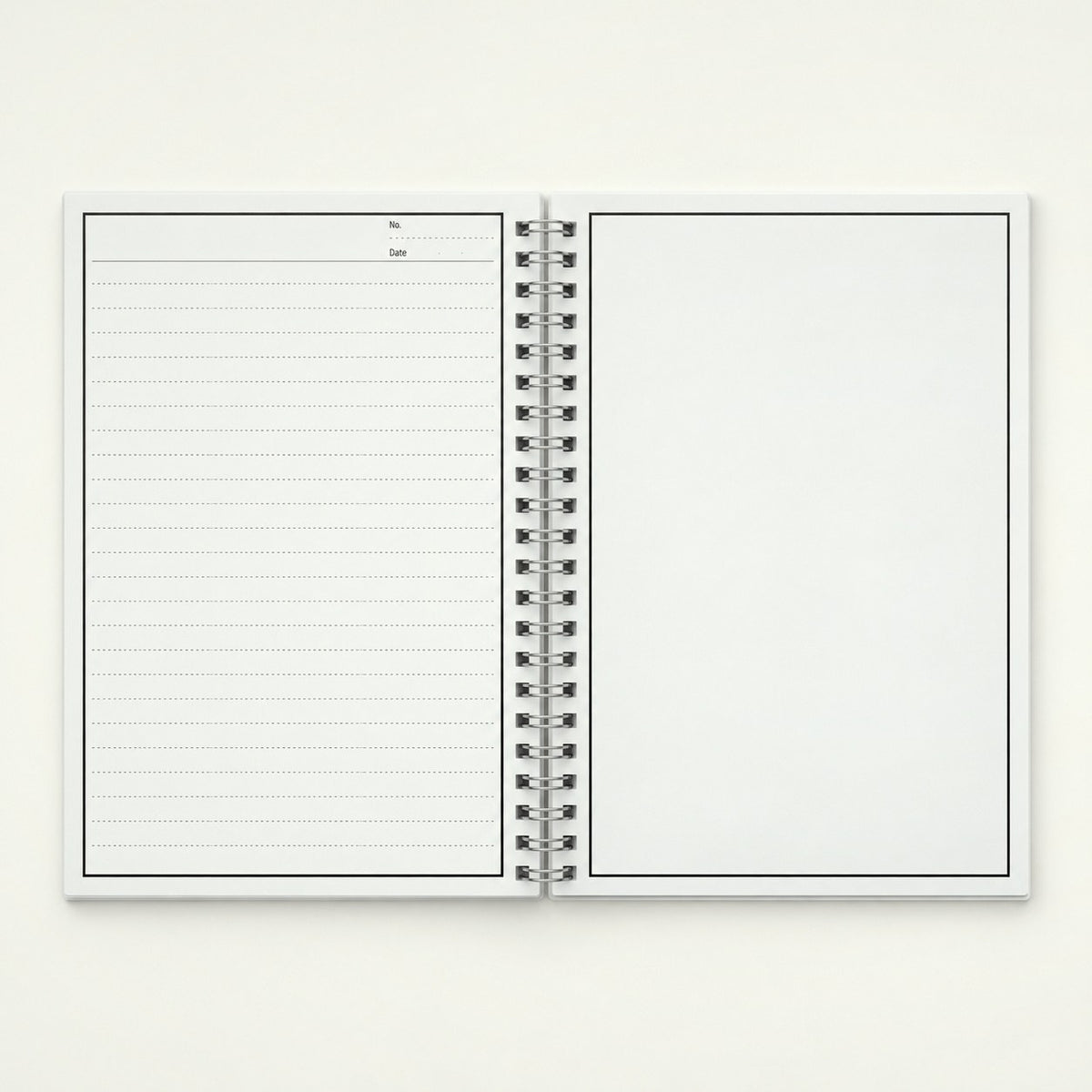 Infinote Original Series A5 Reusable EverWrite Notebook – White, open, ruled and blank pages