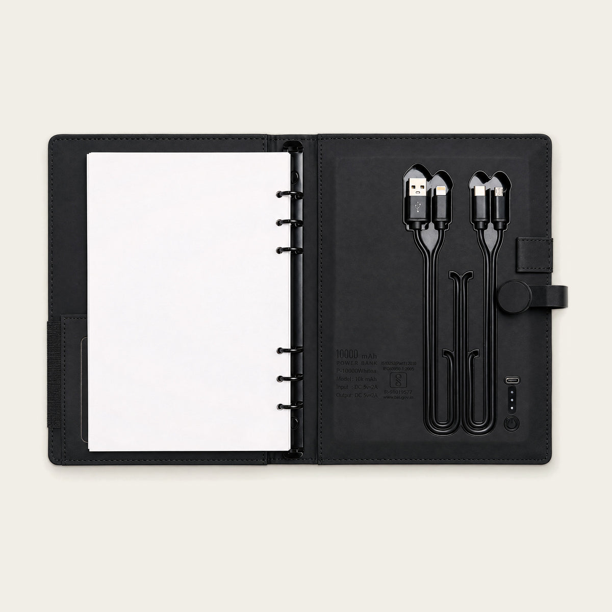Infinote Pulse AI Power Planner – Black, inside back pocket
