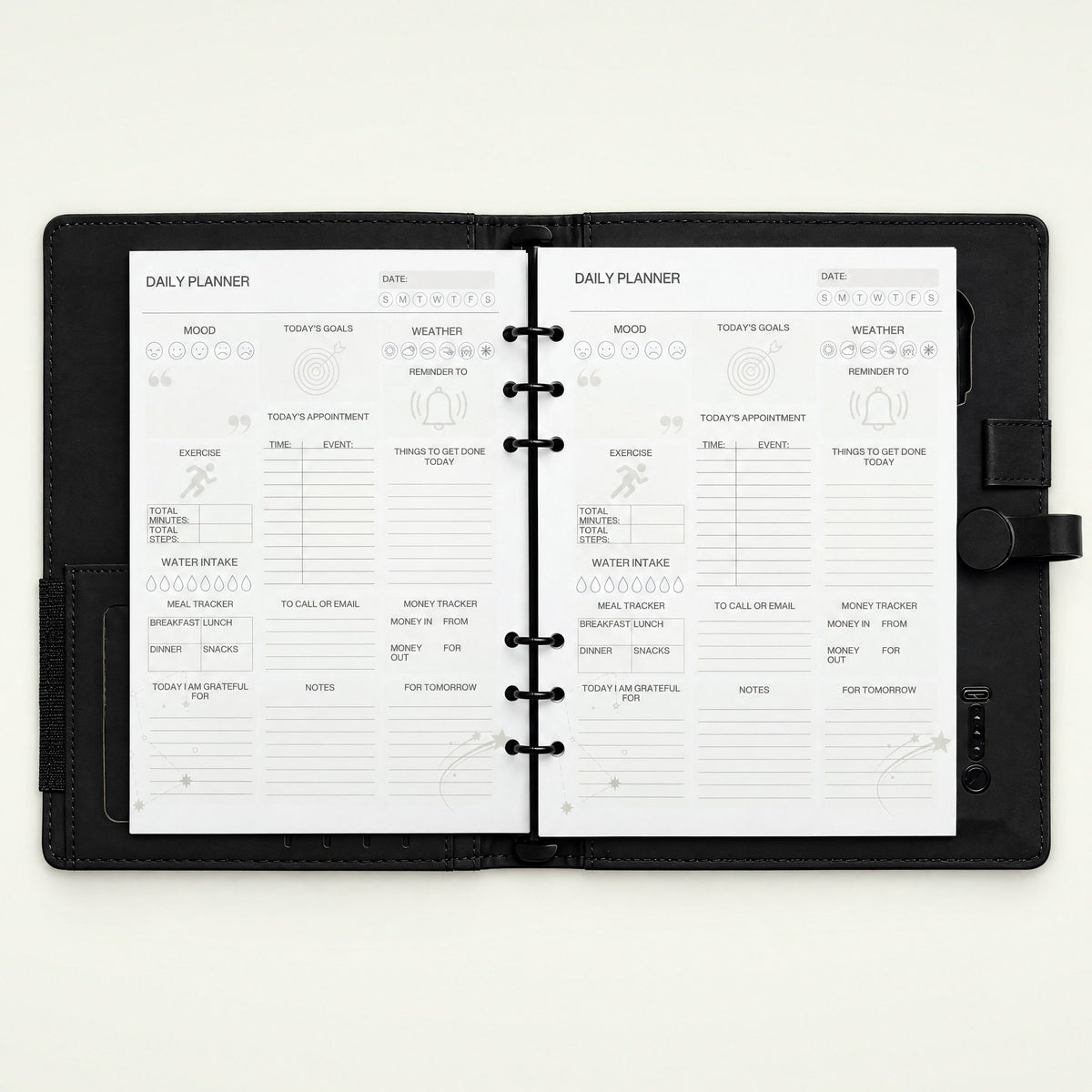 Infinote Pulse AI Power Planner – Black, planner pages