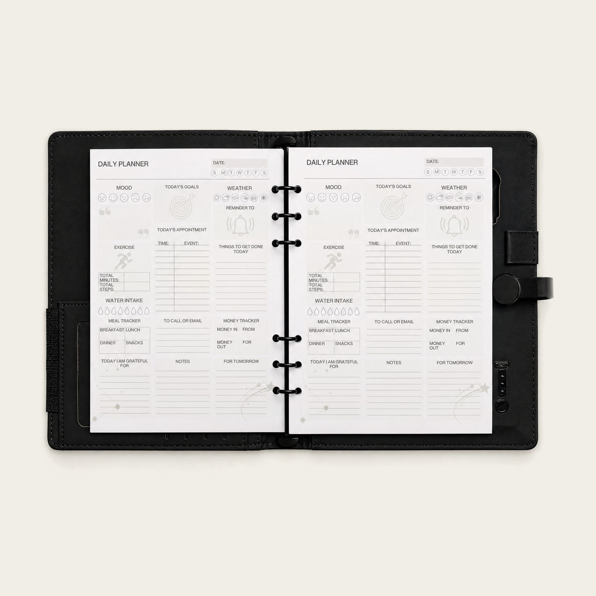 Infinote Pulse AI Power Planner – Black, planner pages 1