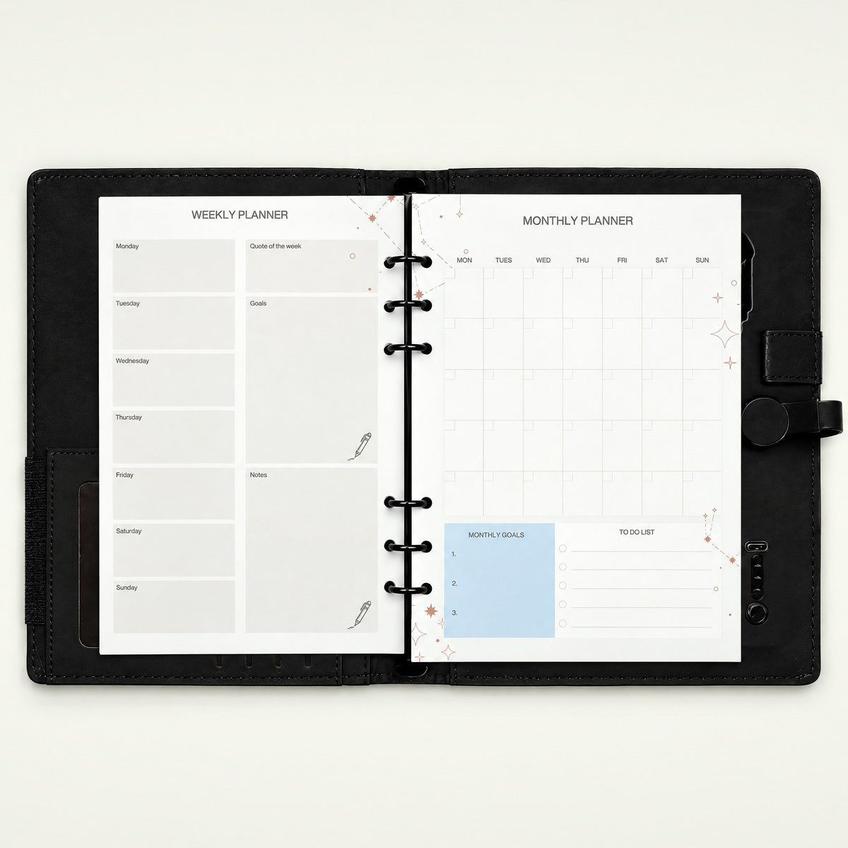 Infinote Pulse AI Power Planner – Black, planner pages