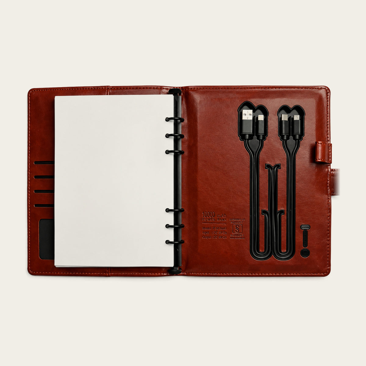 Infinote Pulse AI Power Planner – Brown, inside back pocket