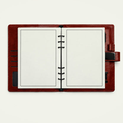 Infinote Pulse AI Power Planner – Brown, open, blank pages