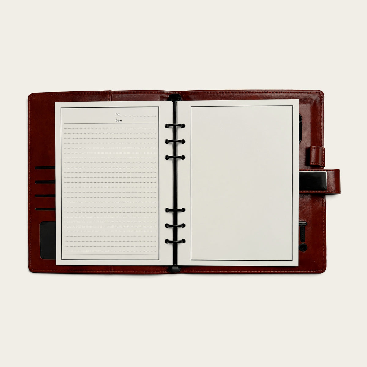Infinote Pulse AI Power Planner – Brown, open ruled and blank pages