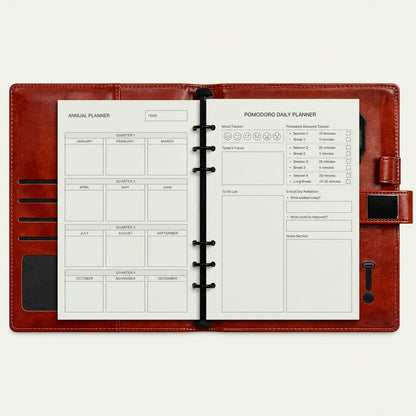 Infinote Pulse AI Power Planner – Brown, planner pages