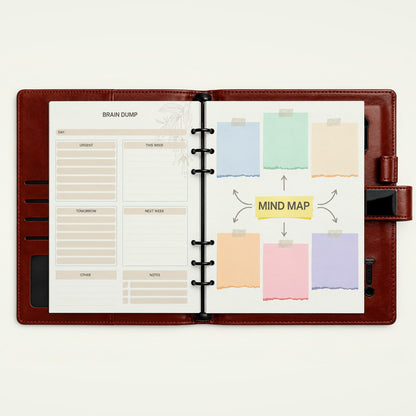 Infinote Pulse AI Power Planner – Brown, planner pages