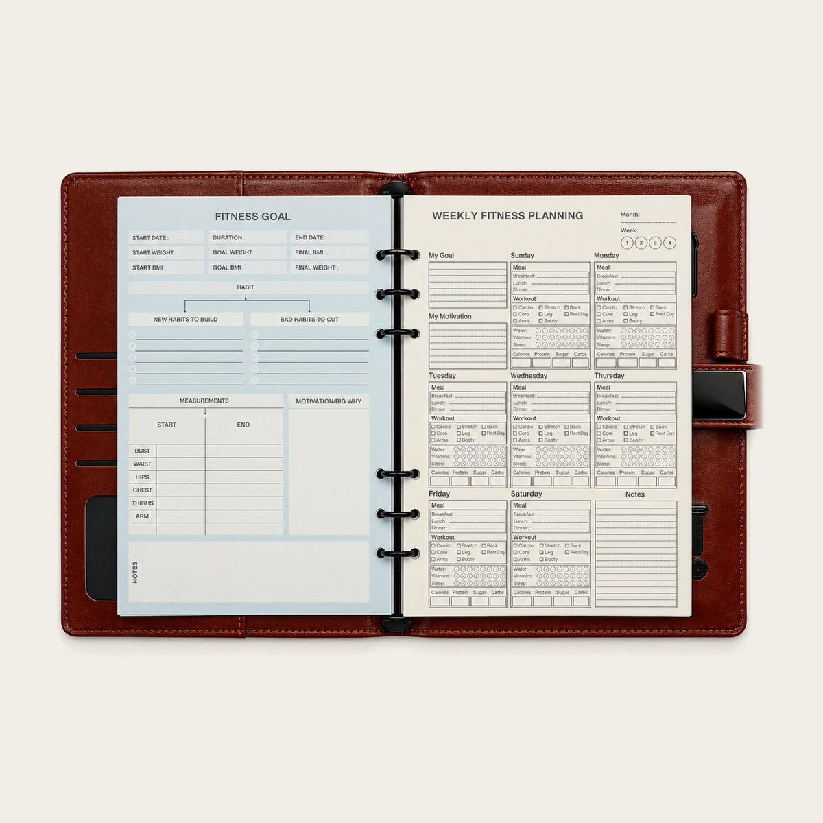 Infinote Pulse AI Power Planner – Brown, planner pages 3