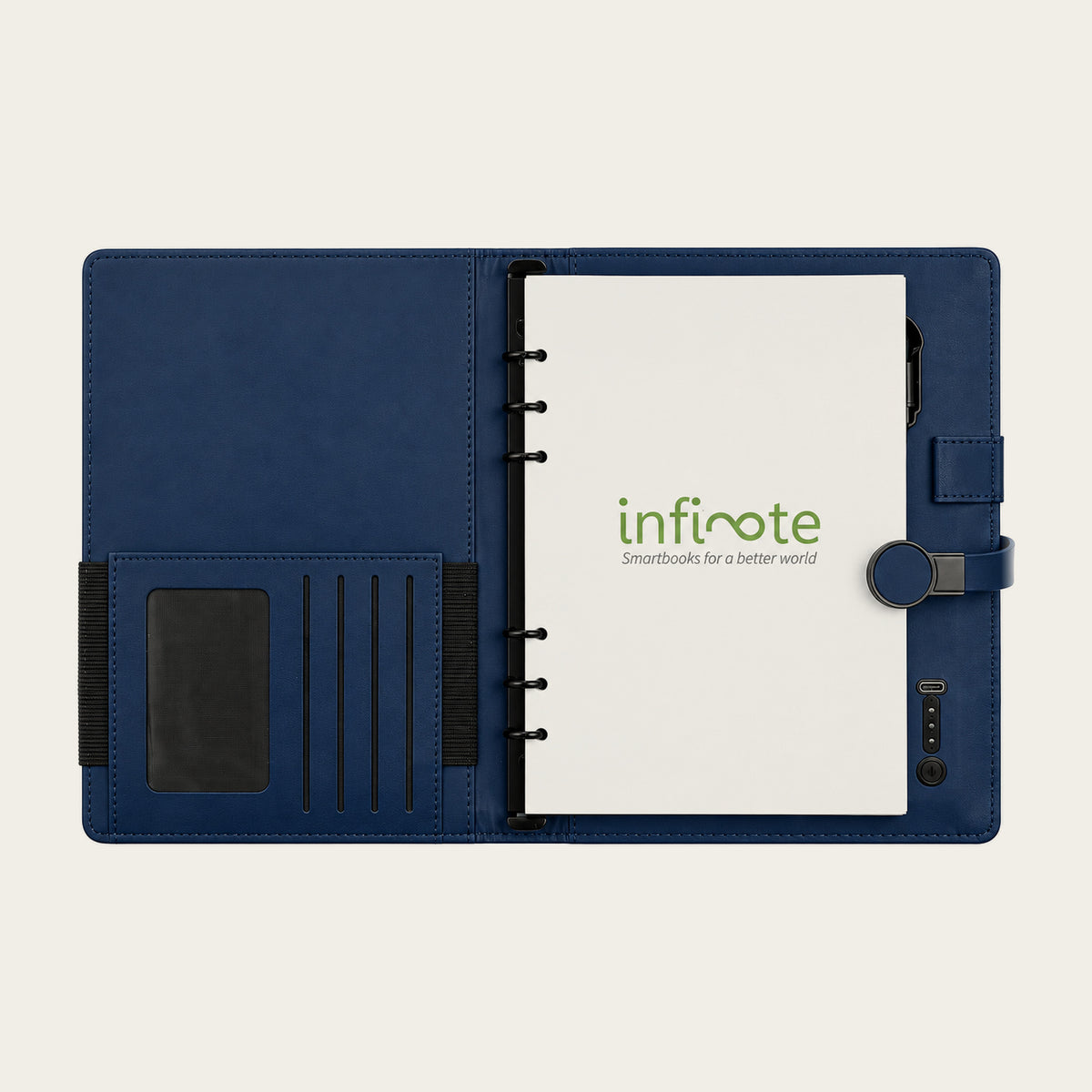 Infinote Pulse AI Power Planner – Navy Blue, branding page