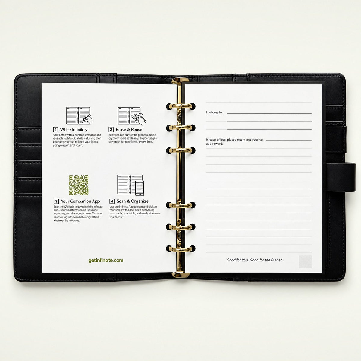 Infinote Secure Series AI Smart Notebook – Constellation, instructions page
