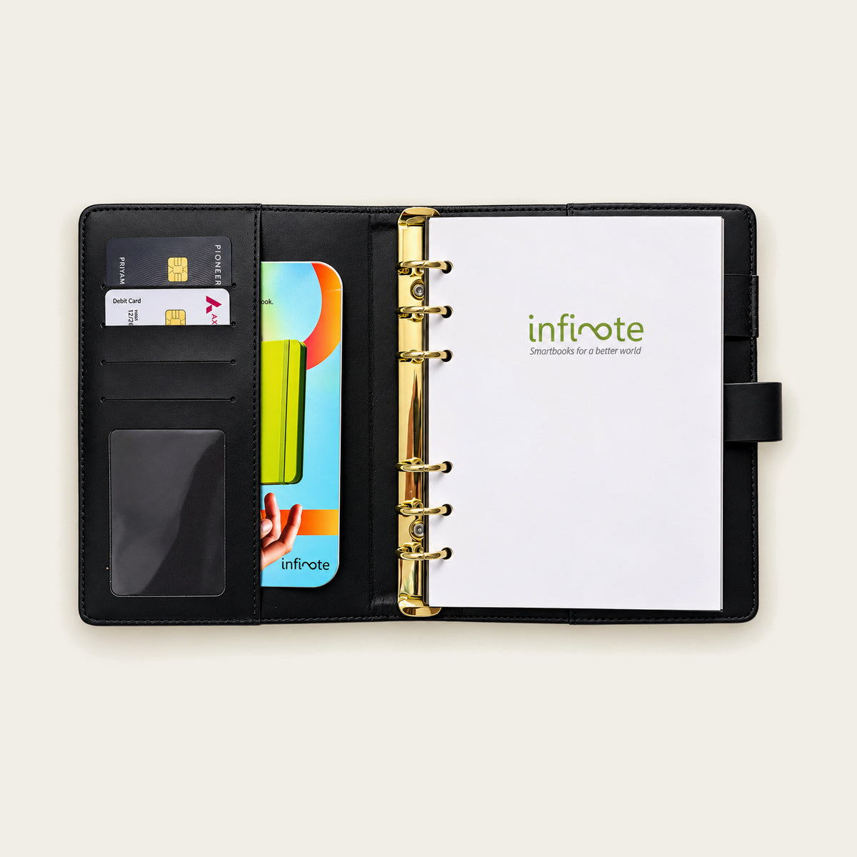 Infinote Secure Series AI Smart Notebook – Secure, series ai smart notebook secure branding page with cards