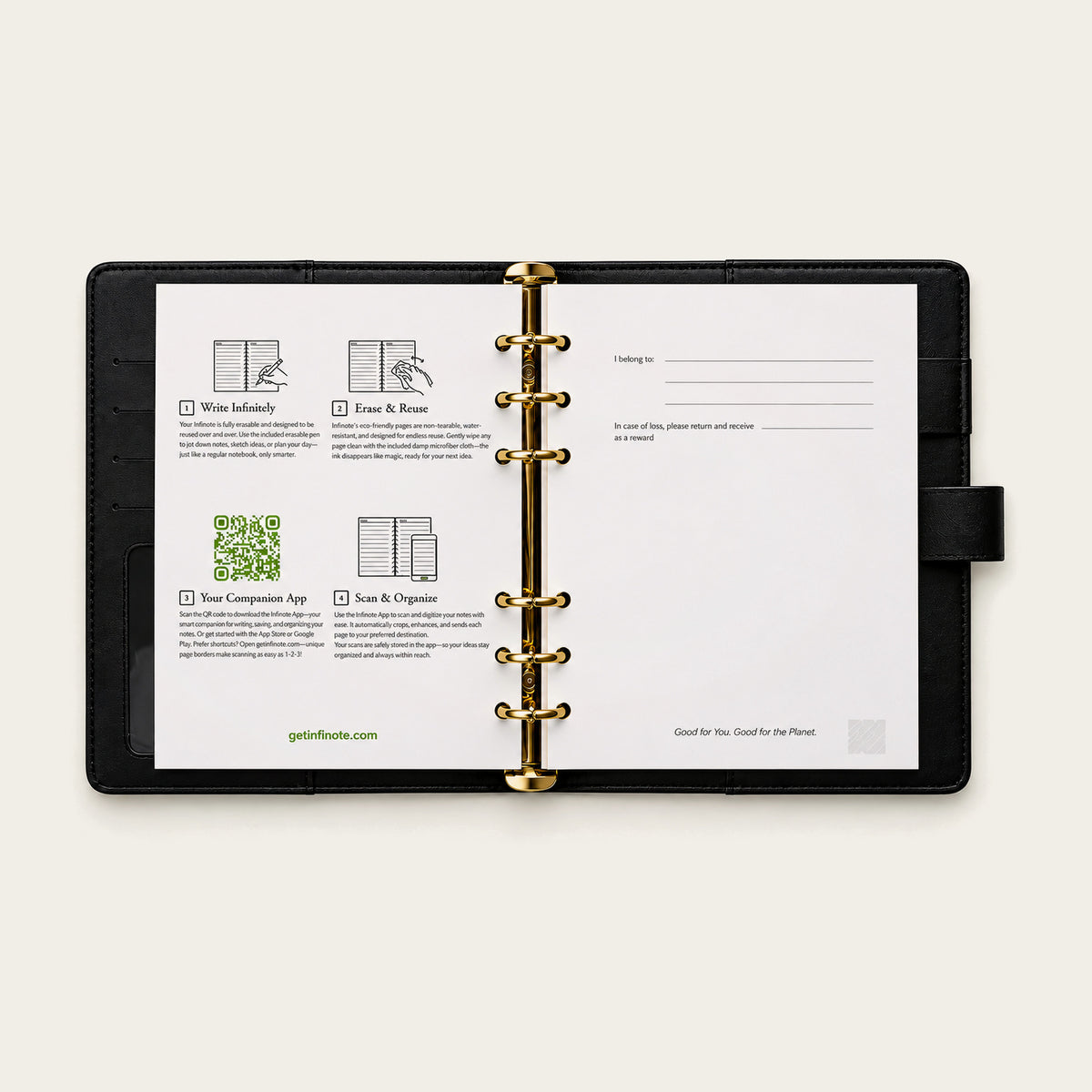 Infinote Secure Series AI Smart Notebook – Secure, series ai smart notebook secure instructions page