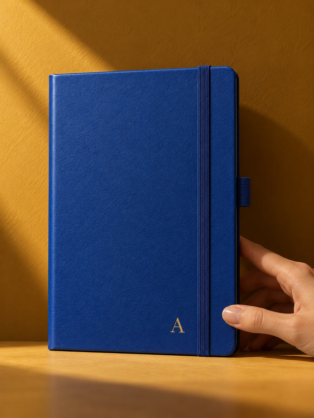 Personalised notebook with a gold foil initial