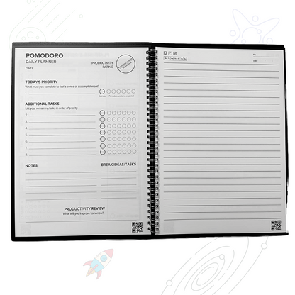 Fusion Reusable Planner Ruled and Unruled Smart Notebook (A4,50 Page / 50 Side / 25 sheets)