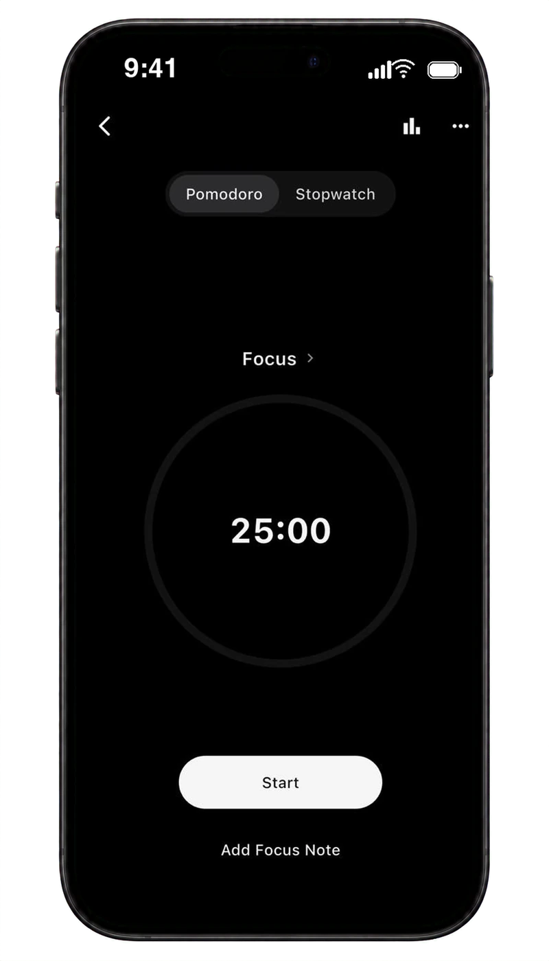 Infinote Pomodoro Technique and Stopwatch